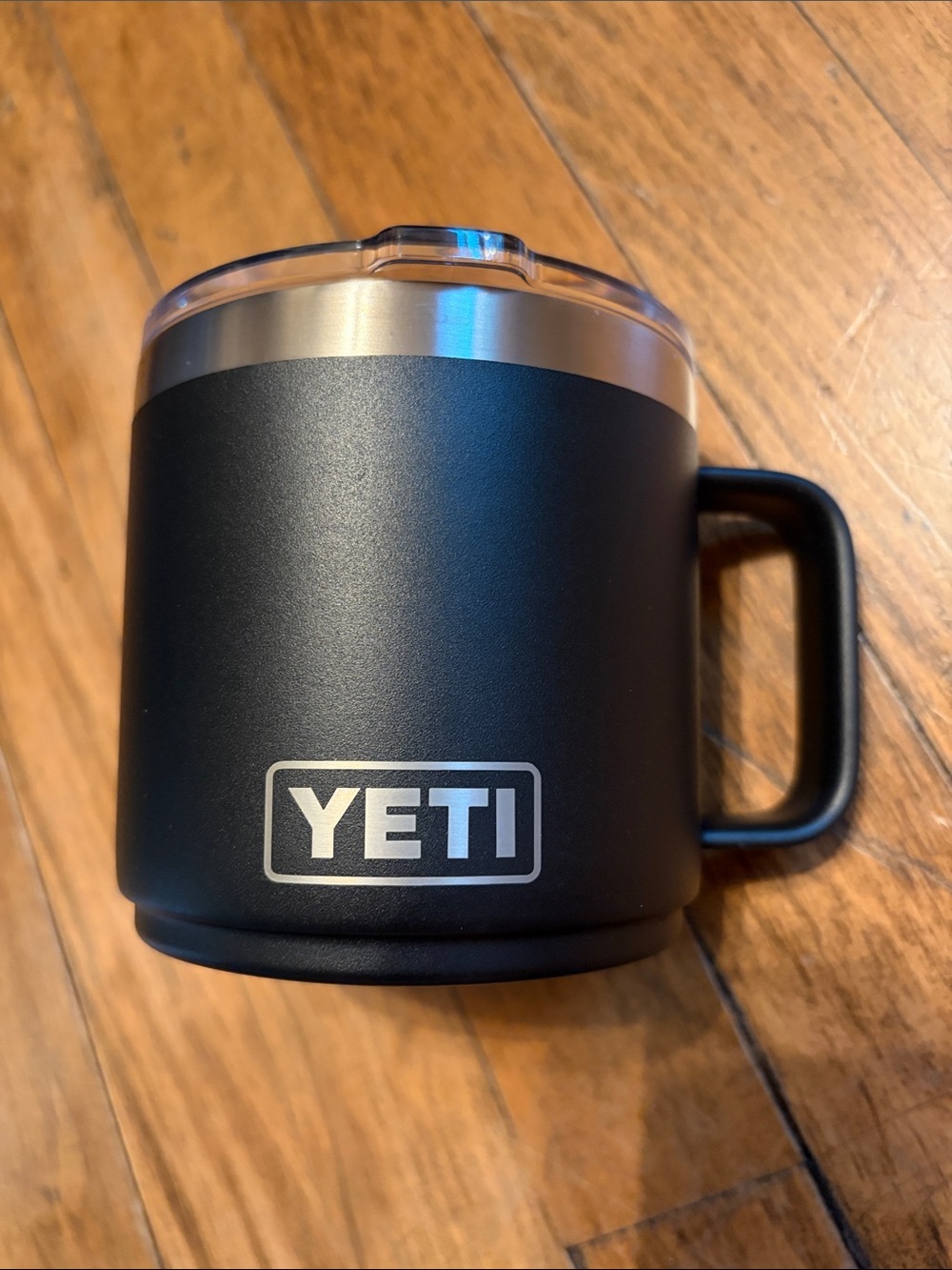 Yeti Black Insulated Mug with Stainless Accent and Clear Lid